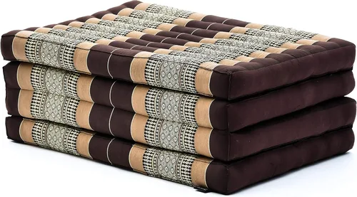 Vista 20 de Leewadee - Colchón tailandés plegable grande, 82 x 46 x 3 pulgadas, cama de invitados, cama triple plegable, cojín de masaje tailandés TV asiento