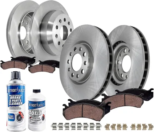 Vista 25 de Detroit Axle - Kit de frenos para Ford 18-21 Transit Connect, Rotores de freno de disco delantero y trasero Pastillas de freno de cerámica 2018 2019
