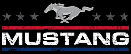 Vista 3 de JH DESIGN GROUP Camiseta de cuello redondo Ford Mustang Distressed Stars & Bars para hombre Negro