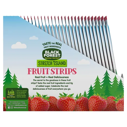 Vista 4 de Black Forest Stretch Island Tiras de frutas, fresa, tiras de 0.5 onzas (Paquete de 30)