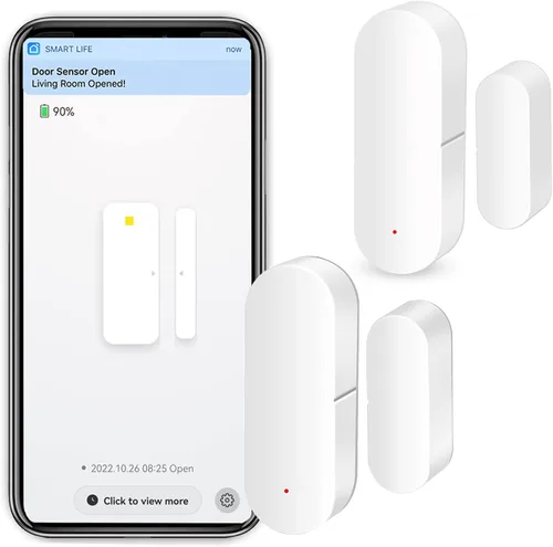 Vista 8 de Sensor WiFi para puerta y ventana: sensor de contacto inalámbrico con alertas de notificación de aplicaciones gratuitas, sensor de puerta