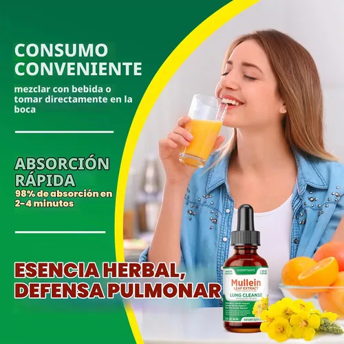 Vista 2 de Extracto de hoja de gordolobo para pulmones: gotas de gordolobo para los pulmones