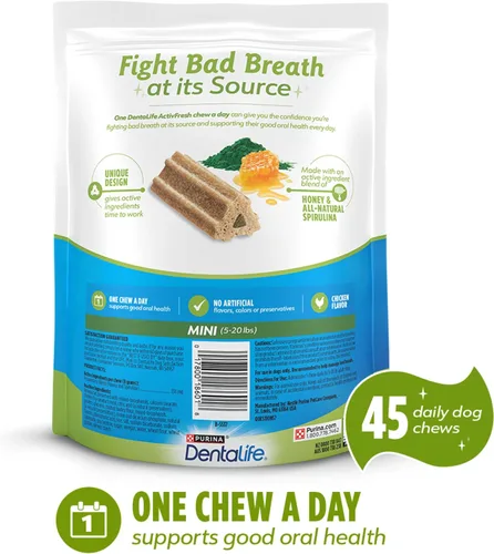 Vista 6 de DentaLife ActivFresh - Paquete de 2 masticables para perros pequeños, masticables dentales para refrescar el aliento, sabor a pollo, 13.5 onzas cada