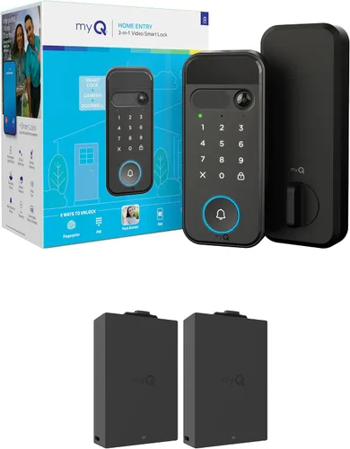 Vista 17 de myQ Smart Access Starter Kit: Secure View™ Smart Lock 3 en 1 + teclado de video para puerta de garaje + kit adaptador + timbre myQ, códigos PIN