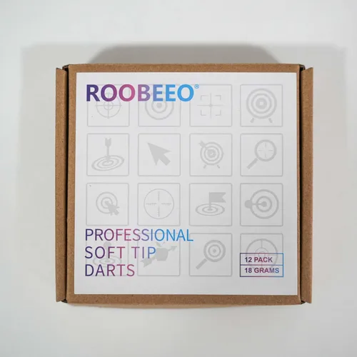 Vista 8 de Juego de dardos de punta suave, 12 dardos de punta de plástico de 0.63 oz con barriles de acero de latón y ejes de aluminio, 200 puntas de dardos