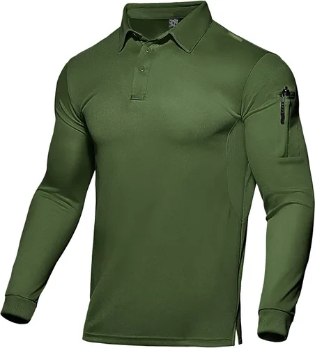 Vista 8 de Haimont Men's Long Sleeve Quick-Dry Performance Polo Shirt 3-Manga larga.