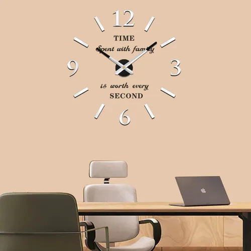 Vista 9 de VANGOLD Reloj de pared para decoración de sala de estar Plata