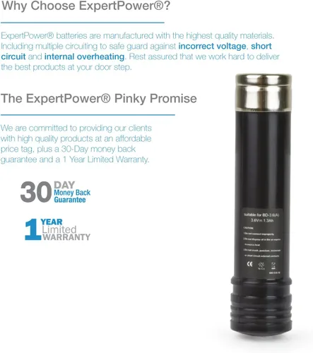 Vista 6 de ExpertPower 151995-03 383900-03 387854-00 00911271000 11271 900.112710 Batería híbrida, de níquel y metal, de 3.6 voltios, 1300 amperes por hora