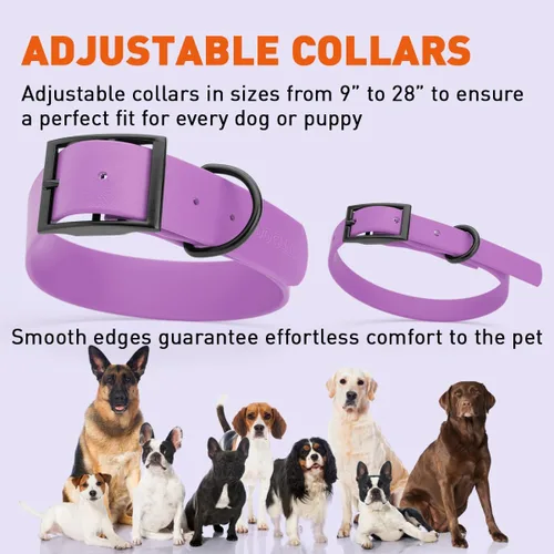 Vista 324 de Dogline Biothane - Collar impermeable para perro con hebilla de liberación rápida, resistente cincha de nailon recubierta con resistente y a prueba