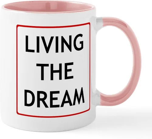 Vista 102 de CafePress Living The Dream Mugs Taza de café de cerámica de 11 oz (11.0 fl oz)