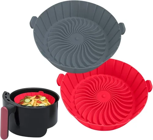 Vista 8 de Forros de silicona para freidora de aire pequeña para COSORI/Instant Pot/Chefman/Ninja/Dash/Bella/GoWise/COSMO freidora de aire de 2 cuartos