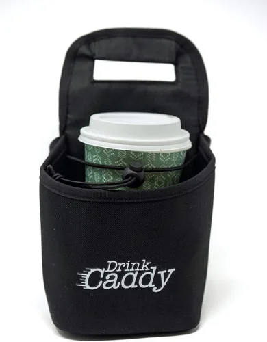 Vista 6 de Organizador de bebidas portátil para bebidas y portavasos de café reutilizable, bolsa plegable de 2 tazas con bolsillos organizadores, asegura