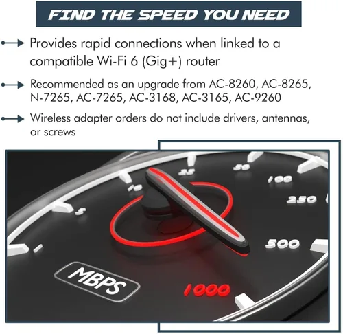 Vista 6 de Adaptador WiFi 6 AX200 Tarjeta WiFi 802.11ax M.2 de doble banda para PC Hasta 2.4 Gbps Sin vPro Compatible con Bluetooth 5.2 e Intel, AMD