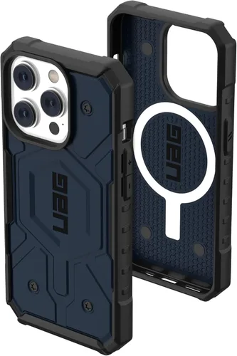Vista 9 de URBAN ARMOR GEAR UAG - Funda diseñada para iPhone 14 Pro, color gris ceniza de 6.1 pulgadas, imán integrado compatible con carga MagSafe, ligera