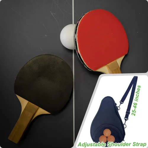 Vista 4 de Funda para raqueta de tenis de mesa, bolsa de transporte de ping-pong, funda protectora de pala de ping pong, funda protectora de pala de ping pong