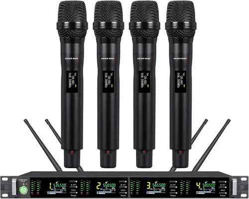 Vista 8 de Sistema de micrófono inalámbrico con micrófonos inalámbricos de 8 canales w/8 Handheld Dynamic Microphones, IR Auto Scan, 8x25 UHF Frequencies