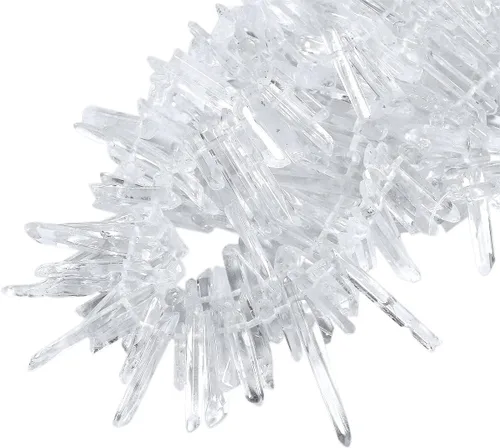 Vista 12 de mookaitedecor Cuentas sueltas de cristal de cuarzo de roca con revestimiento de titanio, puntas de cristal, púas, perforadas en la parte superior