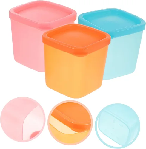 Vista 6 de BESTonZON Tarro casero redondo apilable, 9 unidades, para almacenamiento de sorbetes de terrario, postre de alimentos, yogur, congelador, portátil
