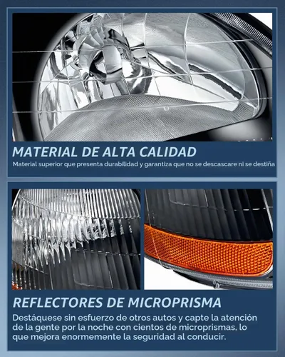 Vista 7 de Nilight - Conjunto de faros delanteros compatibles con Honda Civic 1996 1997 1998. Reemplazo de faros delanteros, carcasa negra, reflector ámbar