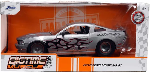 Vista 2 de Jada Toys Big Time Muscle 1:24 2010 Ford Mustang GT - Coche fundido a presión, juguetes para niños y adultos