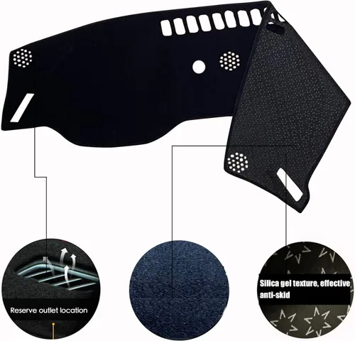 Vista 2 de Cubierta de consola central negra de ajuste personalizado para salpicadero, protector solar, alfombrilla compatible con Kia Sorento 2021 2022