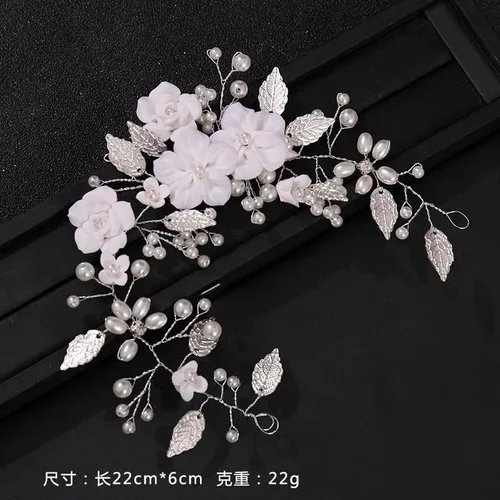 Vista 2 de HOUKAI JIAMEI - Cabeza de perla de mosaico, accesorios para el cabello de boda, diamantes de imitación, tiara, tiara, peine para el cabello