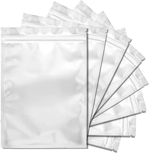 Vista 10 de Paquete de 100 bolsas de Mylar para almacenamiento de alimentos de 3.3 x 5.5 pulgadas, bolsas resellables a prueba de olores con ventana