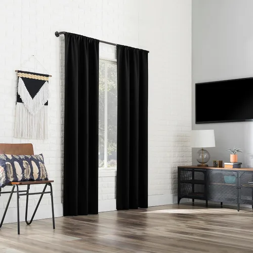 Vista 6 de [Usado] Sun Zero Bergen - Panel de cortina 100% opaco con orificios para el cortinero, calidad de teatro, nivel extremo de bloqueo de luz, 40 x 63
