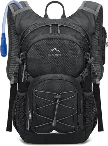 Vista 9 de Mochila de hidratación con bolsa de agua, mochila ligera de senderismo de 18 litros para mujeres y hombres, pequeña bolsa de agua de hidratación