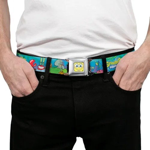 Vista 3 de Buckle-Down Cinturón de seguridad – Bob Esponja y Amigos/Logo – 1.0 pulgadas de ancho – 20-36 pulgadas de largo