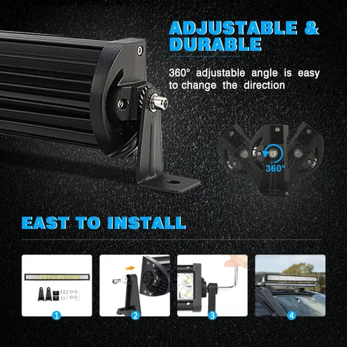 Vista 7 de NOVSIGHT Barra de luz LED de 32 pulgadas curvada de 180 W para luces de pod, combo de haz de inundación de 18000 lúmenes de luces de conducción