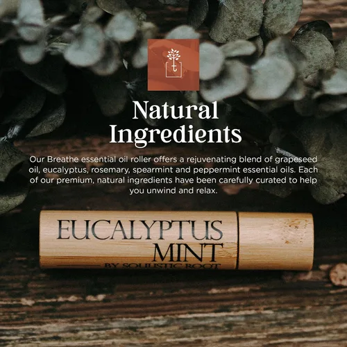 Vista 7 de Aceite esencial de eucalipto y menta roll-on – Mezcla de aromaterapia con menta, menta verde, romero – Breathe Rollerball para cuidado personal