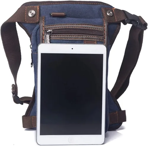 Vista 3 de Gzqirun - Bolsa de lona para muslo cintura para hombres y mujeres viajes al aire libre camping ciclismo