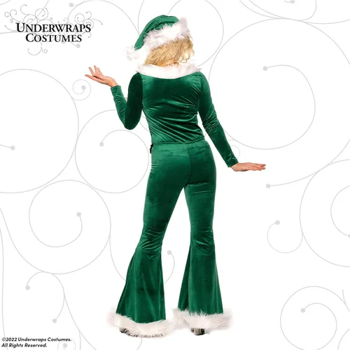 Vista 2 de UNDERWRAPS Disfraces de Navidad para parejas de Halloween, Papá Noel, elfo para adultos