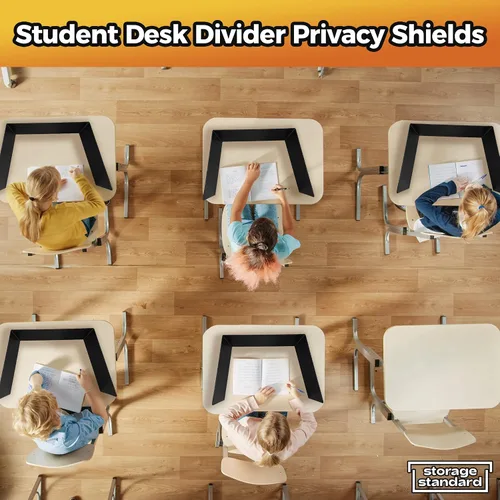 Vista 8 de 4 paquetes de divisores de escritorio para estudiantes - Divisor de estudio de plástico duradero y resistente al agua, carpetas de aula