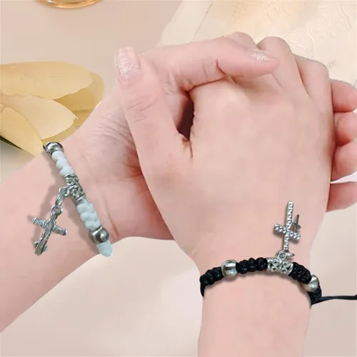 Vista 6 de Comelodiant Matching Bracelets for Best Friends 2PCS Adjustable Couple Ying Yang Bracelets Long Distance Friendship Bracelet Valentines Jewelry Gift