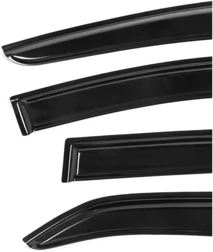 Vista 4 de Window Visor 4pcs Sun Rain Guard Front Rear Left Driver Right Passenger Upper Side Tape on External Slim Style Acrylic Smoke Tinted Set for Chevy