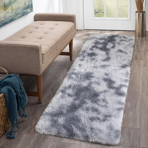 Vista 25 de CAROMIO Alfombra Corredor Esponjosa para Dormitorio Sala de Estar 2x6 Pies, Alfombras de Área Shag Alfombra de Felpa Suave Gruesa Larga de Piel Tie