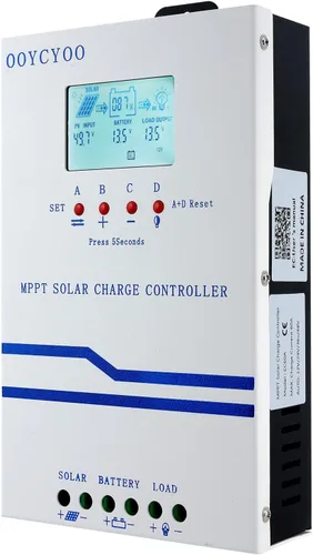 Vista 10 de Controlador de carga MPPT 60 amperios, regulador de carga de panel solar 12V 24V Auto 60A, entrada máxima 100V con pantalla LCD para batería