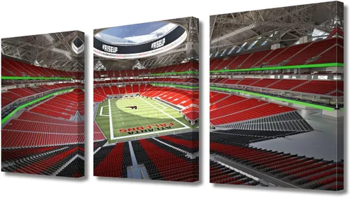 Vista 70 de TUMOVO MetLife Stadium - Decoración de pared de Nueva York, 3 piezas, lienzo, arte de pared para decoración del hogar, juegos de fútbol americano
