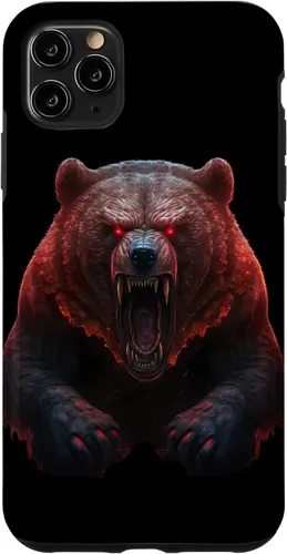 Vista 4 de Funda para iPhone 12 Mini Bear, Angry Grizzly Bear, peligroso oso de terror