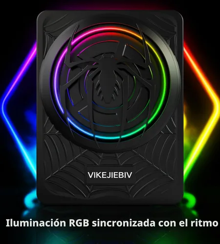 Vista 5 de Subwoofer RGB de 1200W, Subwoofer de Coche Delgado Bajo el Asiento y Paquete de Amplificador con Luz RGB Sincronizada con el Ritmo, Control