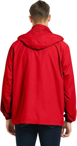 Vista 19 de Chaqueta impermeable cortavientos ligera para hombre con capucha extraíble