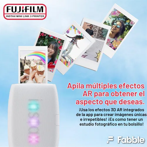 Vista 4 de Fujifilm Instax Mini Link 3 Smartphone Printer – Clay White Bundle with a Protective Case, Twin Pack Instant Film (20 Sheets), Hanging Photo Frames