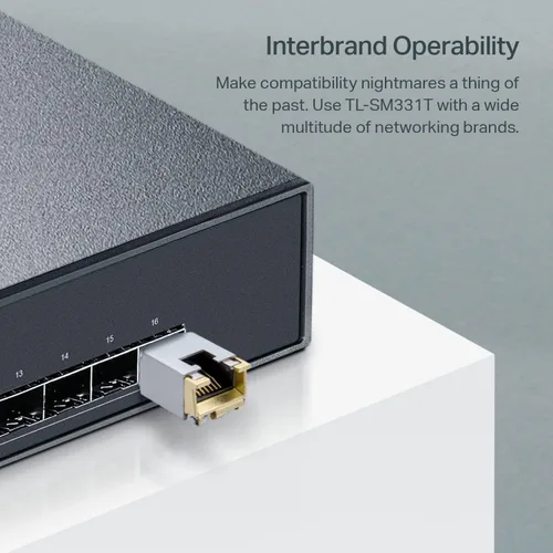 Vista 2 de Omada 1.25GBase-T SFP al módulo RJ45, compatible universal (SM331T)