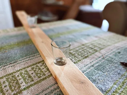 Vista 4 de Generic Tabla de beber de esquí de madera para fiesta, pareja, regalo de boda, gran evento (2 personas, sin vaso de chupito)