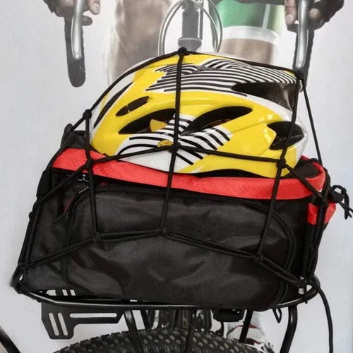 Vista 8 de VGEBY1 Cubierta de red de equipaje para bicicleta, red de carga para equipaje con 6 ganchos para almacenamiento de bicicletas