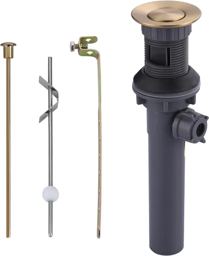 Vista 10 de ARCORA - Drenaje de lavabo con desbordamiento, tapón de lavabo de baño con varilla de elevación, drenaje mate negro para lavabo de recipiente