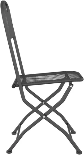 Vista 6 de vidaXL Sillas plegables de malla metálica expandida para patio, color antracita, muebles de estilo industrial para exteriores para patio, jardín