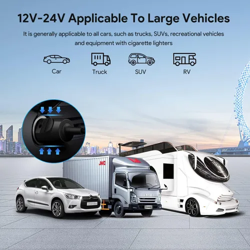 Vista 4 de KFD Cargador de Coche 24V 2.71A 65W Adaptador DC 12V-24V para ResMed AirSense 11 AirMini AutoSet Elite Suministro de Energía CPAP ResMed Air11 S11